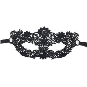 Crochet Lace Mask NEW Black Masquerade Halloween Gothic Lacy Ribbon